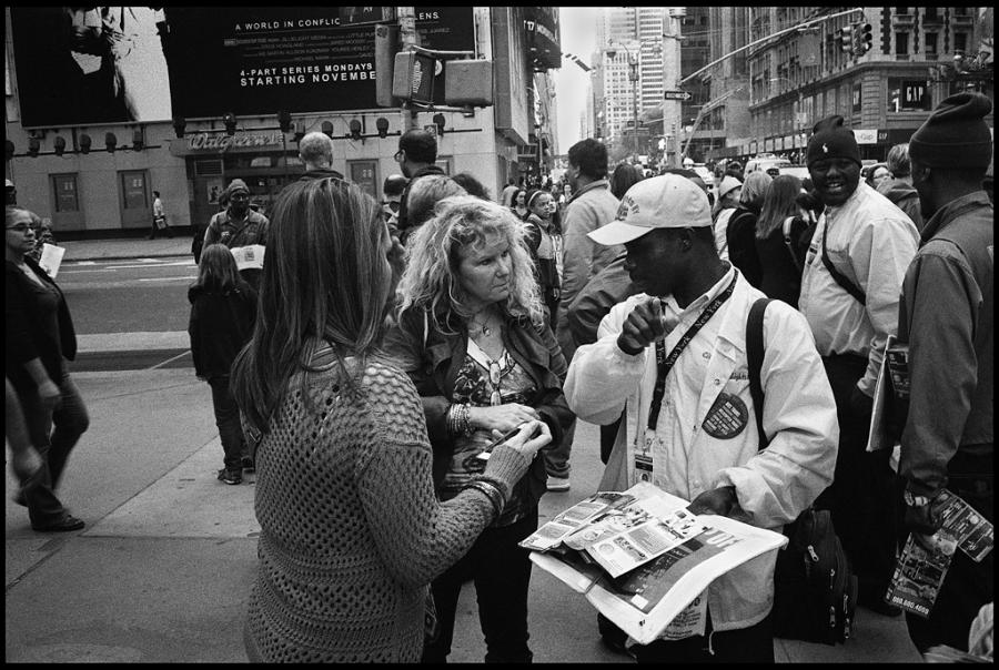 times square - black and white photo