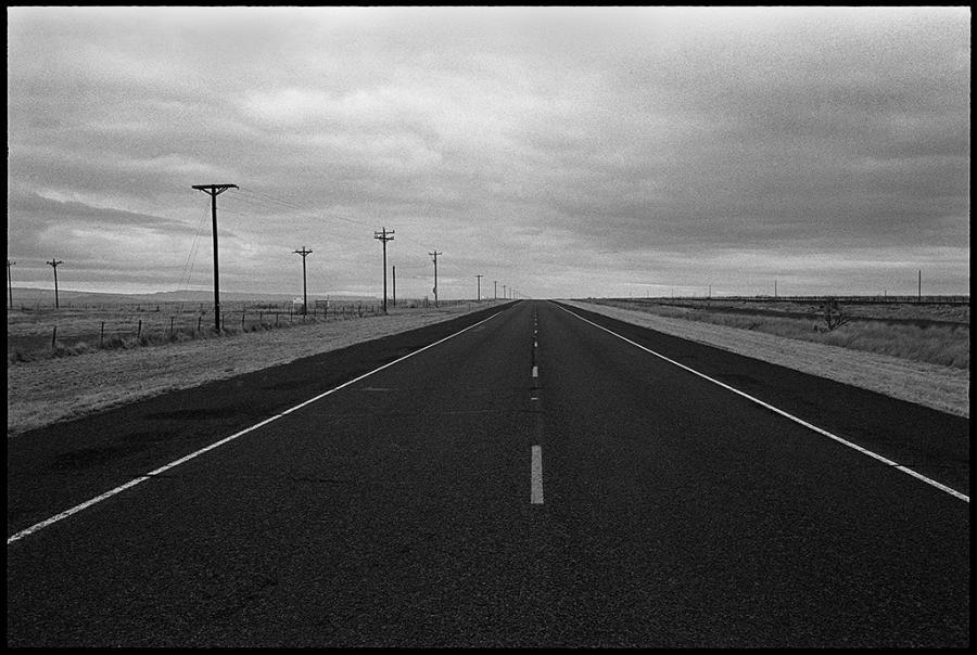 on the road - black and white photo