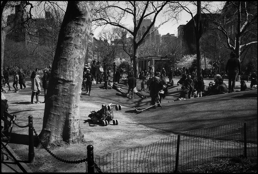 washington square park - black and white photo