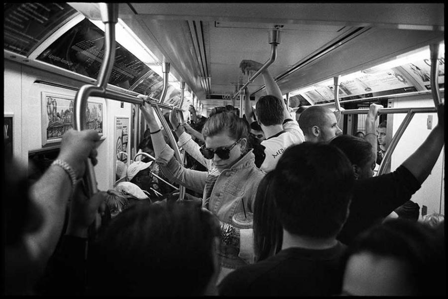 subway - black and white photo