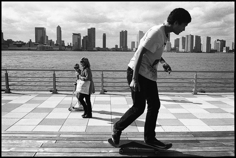 on the hudson - black and white photo